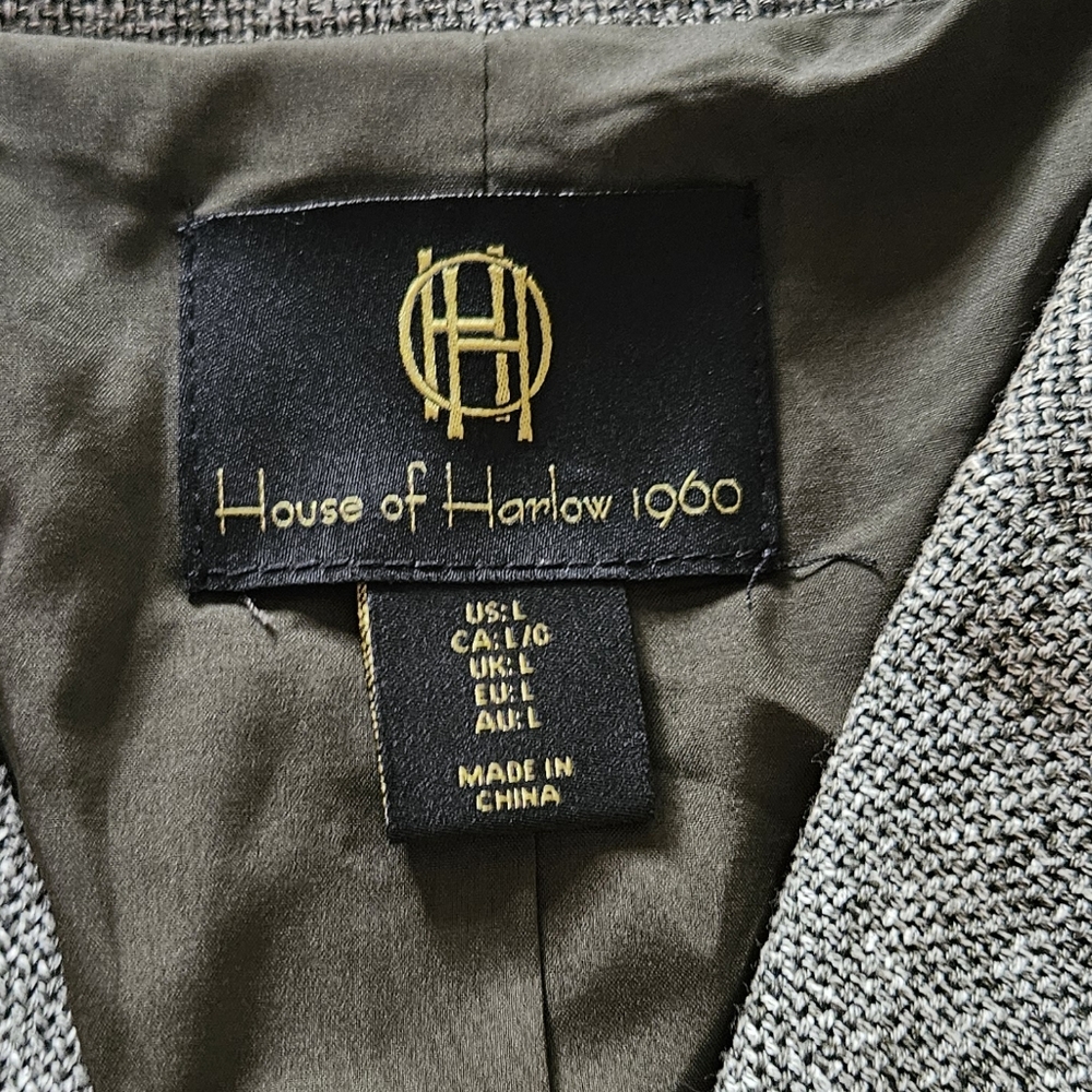 House Of Harlow 1960 Grey Crop Long Sleeve Blazer Size Large - Picture 3 of 7